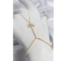 Gold Renk Pirinç Zirkon Taşlı Kelebek Model Şahmeran TJ-SN769