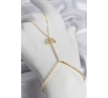 Gold Renk Pirinç Zirkon Taşlı Kelebek Model Şahmeran TJ-SN769