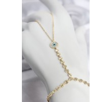 Gold Renk Pirinç Zirkon Taşlı Nazar Model Şahmeran TJ-SN773