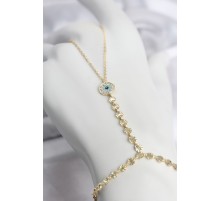 Gold Renk Pirinç Zirkon Taşlı Nazar Model Şahmeran TJ-SN773