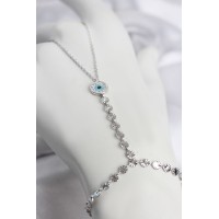 Gümüş Renk Pirinç Zirkon Taşlı Nazar Model Şahmeran TJ-SN774