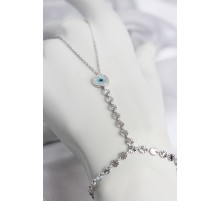 Gümüş Renk Pirinç Zirkon Taşlı Nazar Model Şahmeran TJ-SN774