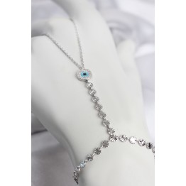 Gümüş Renk Pirinç Zirkon Taşlı Nazar Model Şahmeran TJ-SN774