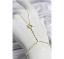 Gold Renk Pirinç Zirkon Taşlı Yıldız Model Şahmeran TJ-SN775