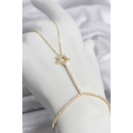 Gold Renk Pirinç Zirkon Taşlı Yıldız Model Şahmeran TJ-SN775