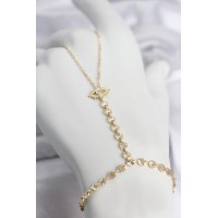 Gold Renk Pirinç Zirkon Taşlı Göz Model Şahmeran TJ-SN779