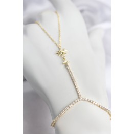 Gold Renk Pirinç Zirkon Taşlı Kutup Yıldızı Model Şahmeran TJ-SN781