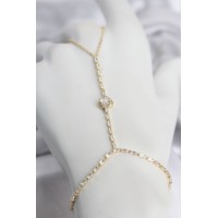 Gold Renk Pirinç Zirkon Taşlı Kalp Model Şahmeran TJ-SN783