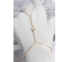 Gold Renk Pirinç Zirkon Taşlı Kalp Model Şahmeran TJ-SN783