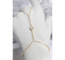 Gold Renk Pirinç Zirkon Taşlı Kalp Model Şahmeran TJ-SN783