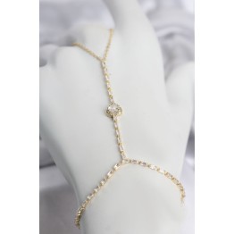 Gold Renk Pirinç Zirkon Taşlı Kalp Model Şahmeran TJ-SN783