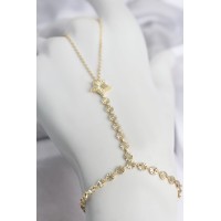 Gold Renk Pirinç Lazerli Yıldız Model Zirkon Taşlı Şahmeran TJ-SN785