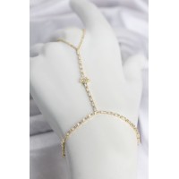 Gold Renk Pirinç Zirkon Taşlı Yıldız Model Şahmeran TJ-SN789