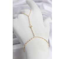 Gold Renk Pirinç Zirkon Taşlı Yıldız Model Şahmeran TJ-SN789
