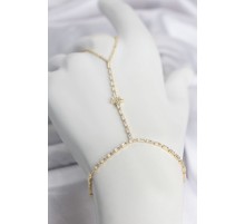 Gold Renk Pirinç Zirkon Taşlı Yıldız Model Şahmeran TJ-SN789