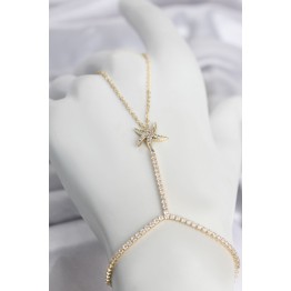 Gold Renk Pirinç Zirkon Taşlı Deniz Yıldızı Model Şahmeran TJ-SN791