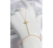 Pirinç Gold Renk Zirkon Taşlı Kutup Yıldızı Model Şahmeran TJ-SN794