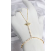 Pirinç Gold Renk Zirkon Taşlı Kutup Yıldızı Model Şahmeran TJ-SN794