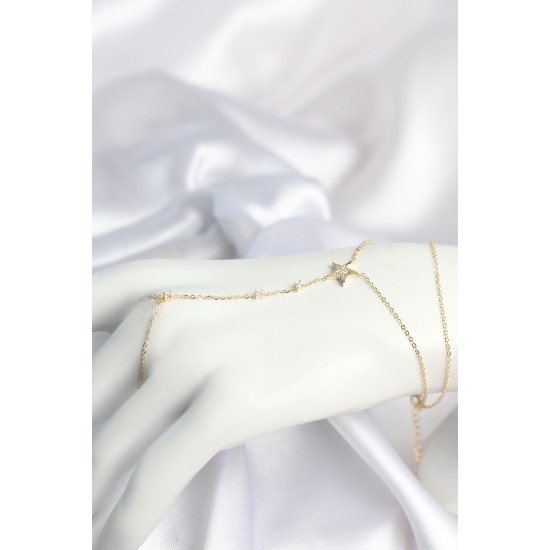 Gold Renk Yıldız Model Pirinç Kadın Şahmeran TJ-SN801