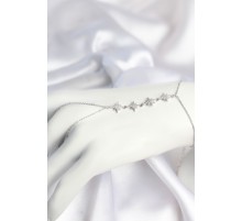 Gümüş Renk Zirkon Taşlı Sıralı Kutup Yıldızı Model Şahmeran TJ-SN806