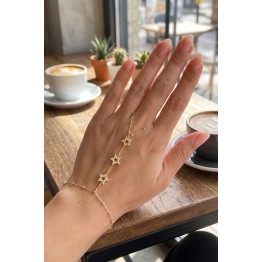 Gold Renk Pirinç Zirkon Taşlı Yıldız Model Şahmeran TJ-SN818