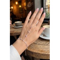 Gümüş Renk Pirinç Zirkon Taşlı Yaprak Model Şahmeran TJ-SN823