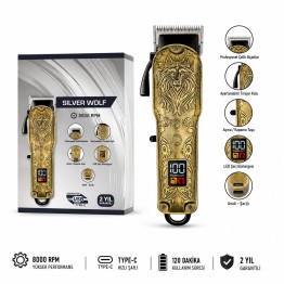 Profesyonel Saç ve Sakal Tıraş Makinesi – 8000 RPM, LED Ekranlı, Type-C Şarjlı MR-6600