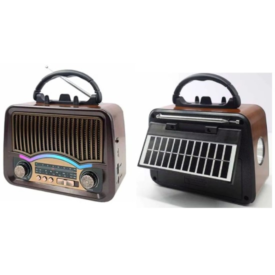 toptan-xml-dropshipping-Nostaljik Tasarım Bluetooth / USB / SD Kartlı Taşınabilir Şarjlı Radyo RT-772