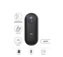 Aksiyon Kamerası 1080 P Manyetik Giyilebilir Geniş Açılı Klips Tasarımlı Kamera CMR34 Siyah