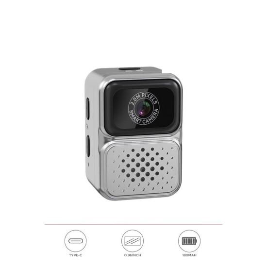 Dijital Fotoğraf Makineleri Video Kamera Mini Anahtarlık 480P CMR36 Gümüş