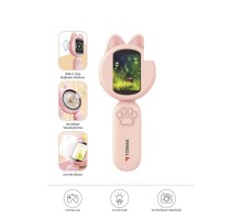 Mini Dijital Mikroskop Led Işıklı HD IPS Ekranlı Eğitici Oyuncak TSM02 Pembe