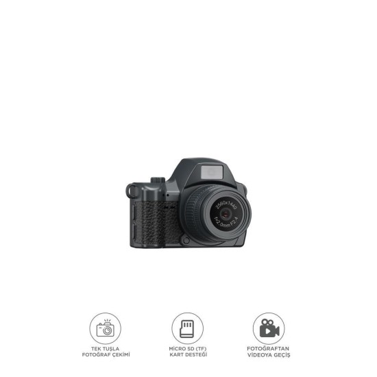 Dijital Fotoğraf Makineleri Video Mini Kamera 2K Video 128GB Destekli CMR42 Siyah