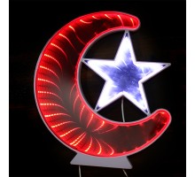 Ay Yıldız Işık Pano Türk Bayrağı LED Dekoratif Aydınlatma Duvar Süs WT-BM079