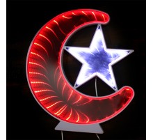 Ay Yıldız Işık Pano Türk Bayrağı LED Dekoratif Aydınlatma Duvar Süs WT-BM079