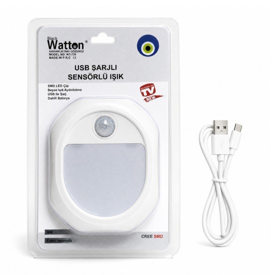 toptan-xml-dropshipping-Hareket Sensörlü USB Şarjlı LED Lamba WT-739