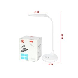 Şarjlı Sarı ve Beyaz Renk Masa Lambası LED Ayarlanabilir Işık Pratik Kullanım WT-005