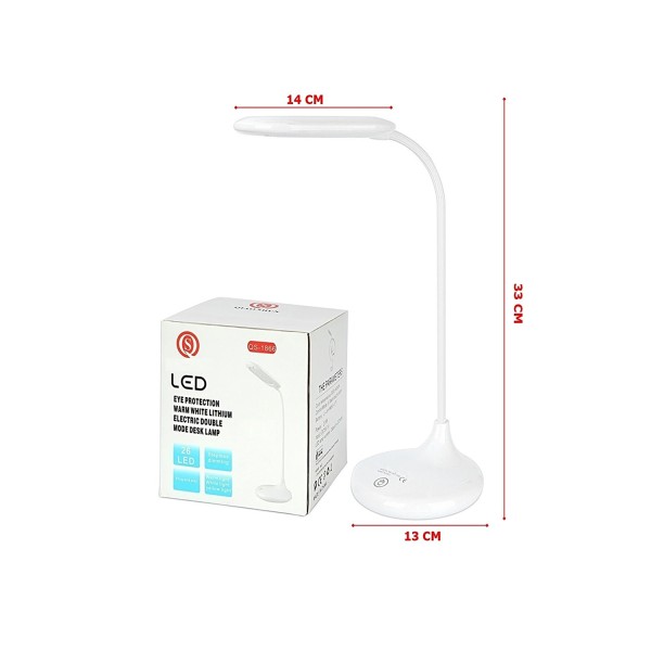 Şarjlı Sarı ve Beyaz Renk Masa Lambası LED Ayarlanabilir Işık Pratik Kullanım WT-005