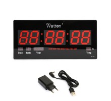 Büyük Ekran LED Dijital Duvar Saati Tarih ve Sıcaklık Göstergeli WT-109