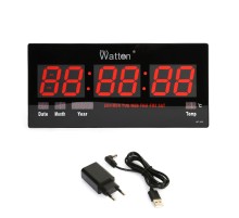 Büyük Ekran LED Dijital Duvar Saati Tarih ve Sıcaklık Göstergeli WT-109