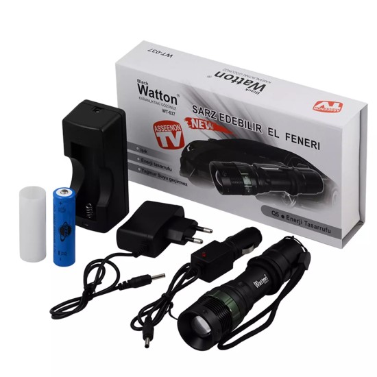 Zoomlu Güçlü El Feneri Ayarlanabilir Işık Açısı Yüksek Performans LED Aydınlatma WT-037