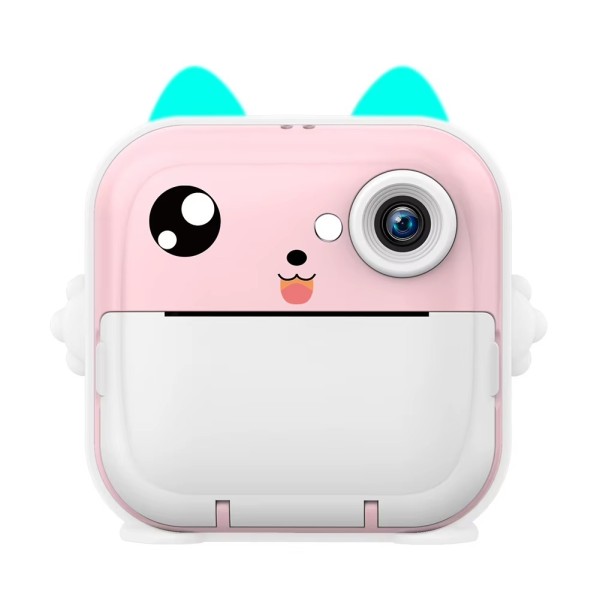 toptan-xml-dropshipping-Anlık Termal Yazıcılı Dijital Çocuk Kamerası 2.0 Inc HD Şipşak Fotoğraf Makinesi AE110 Pembe