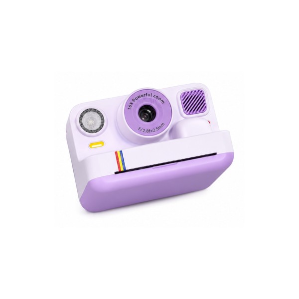 toptan-xml-dropshipping-Mor Anında Baskılı Çocuk Dijital Kamera Termal Yazıcılı Fotoğraf Makinesi HD Video 16X Zoom Şarjlı