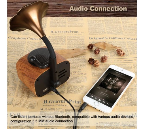 toptan-xml-dropshipping-Nostaljik Gramafon B7 Bluetooth Usb Sd Cart Müzik Kutusu