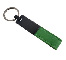 Yeşil Deri Metal Anahtarlık