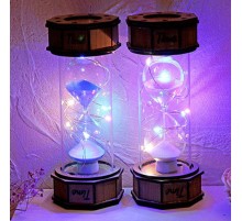 Işikli Dekoratif Ahşap Kum Saati