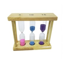 3'lü Ahşap 5-10-15 Dk Kum Saati