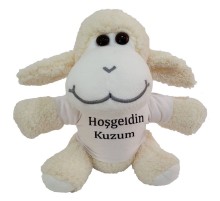 Hoşgeldin Kuzum Tişörtlü Peluş Kuzu