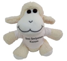 Seni Seviyorum Kuzum Tişörtlü Peluş Kuzu