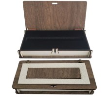 Deri Ahşap Süngerli Kalem Kutusu