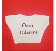 Özür Dilerim Yazılı Peluş Oyuncak Tişörtü